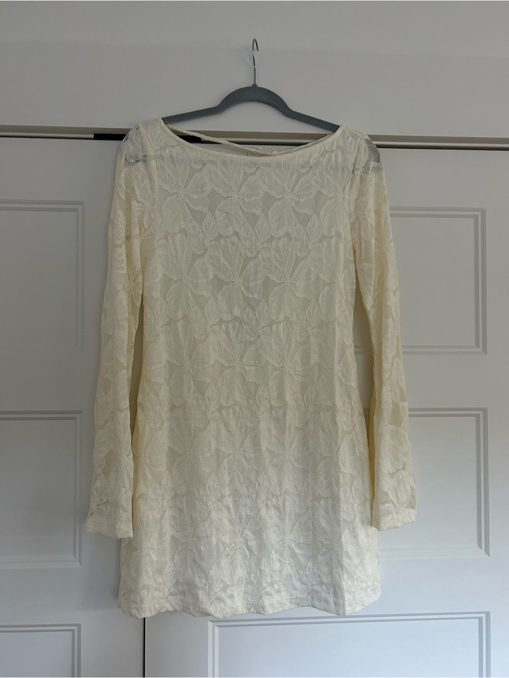 Princess Polly Cream Lace Long Sleeve Mini Dress